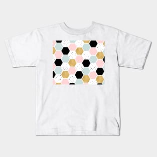 Marvelous honeycomb pastel en gold Kids T-Shirt